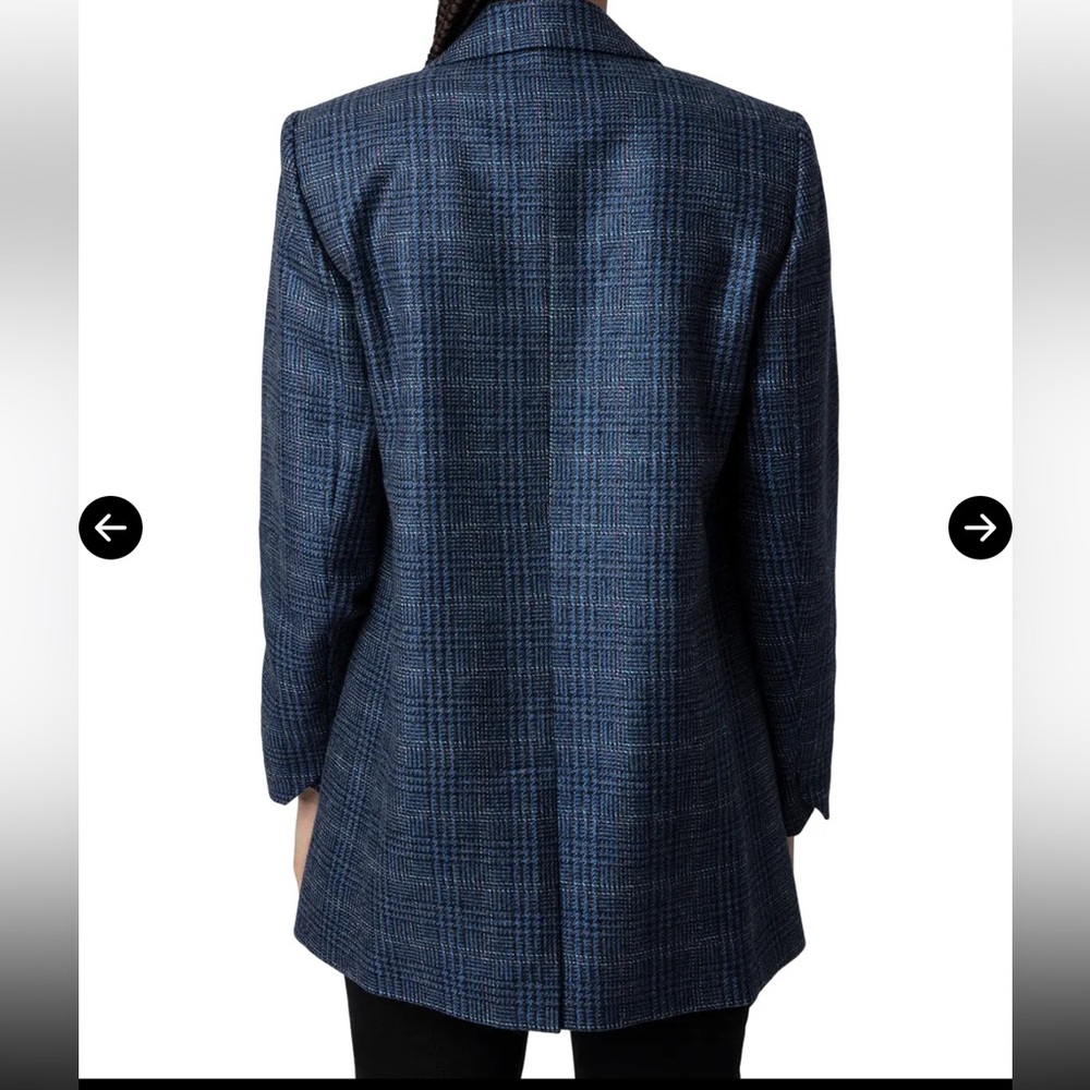 NWT Blue Zadig & Voltaire Viva Car Shimmer Blazer - Picture 2 of 10